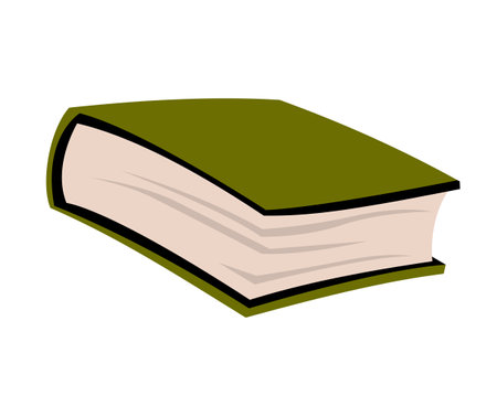A thick book with a green cover. isolated image.のイラスト素材