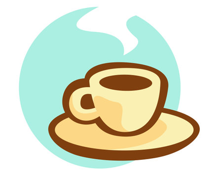 A logo for a coffee shop. Stylized image of a cup of espresso.のイラスト素材