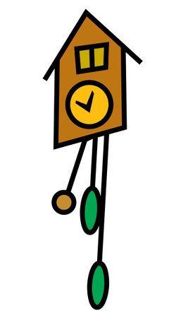 Wall clock with a pendulum. Stylized simple drawing.のイラスト素材