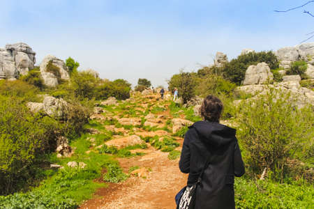 The rocks unique shape is due to erosion that occurred 150 million years ago during the Jurassic age, when the whole mountain was under sea water. Torcal de Antequeraのeditorial素材