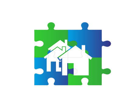 puzzle house backroundのイラスト素材