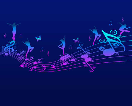 Melody, Music and Note Backroundのイラスト素材