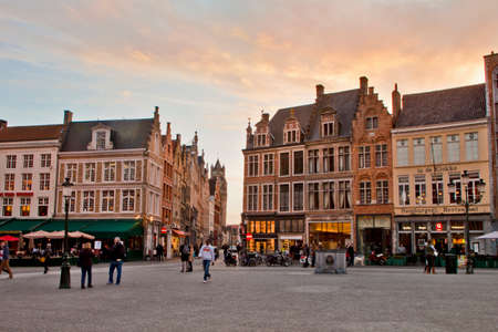 Twilight  Scene in Brugge ,Belgiumのeditorial素材