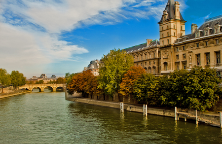 Beautiful  Seine River  Scene in Paris,Franceのeditorial素材