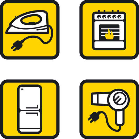 Home appliances iconsのイラスト素材