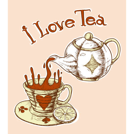 I love tea のイラスト素材