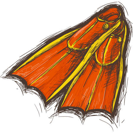 Red flippers のイラスト素材