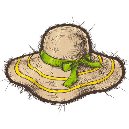 Straw beach hat のイラスト素材