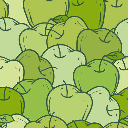 Ripe Green Apples Seamless Patternのイラスト素材