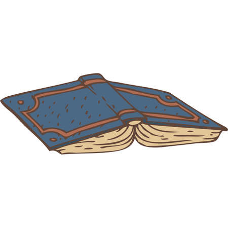 Open Book with a Blue Cover. Contrariwise. Isolated on White Backgroundのイラスト素材