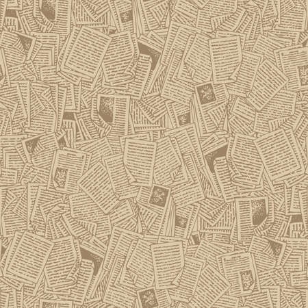 Seamless Pattern with Brown Book Pagesのイラスト素材
