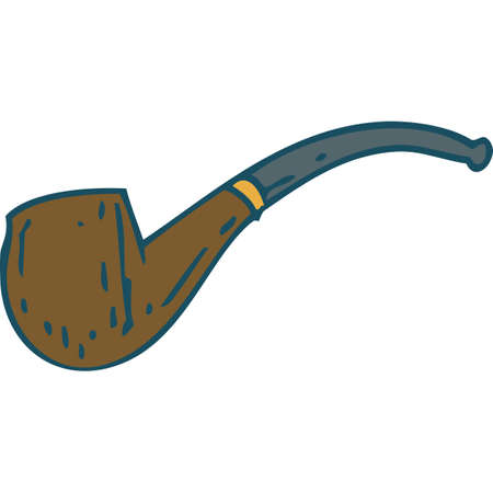 Brown Smoking Pipe. Isolated on a White Backgroundのイラスト素材