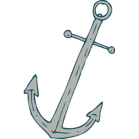 Steel Ship Anchor. Isolated On A White Backgroundのイラスト素材
