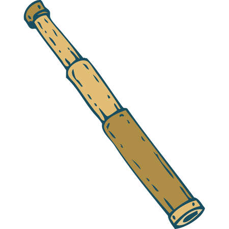 Vintage Brown Spyglass. Isolated on a White Backgroundのイラスト素材