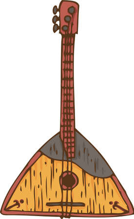 Musical Instrument. Wooden Balalaika. Isolated on a Whiteのイラスト素材