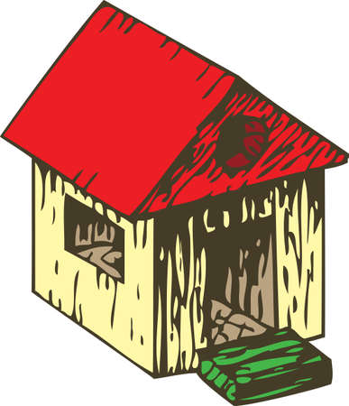 Kids Toy. Color Wooden Houseのイラスト素材