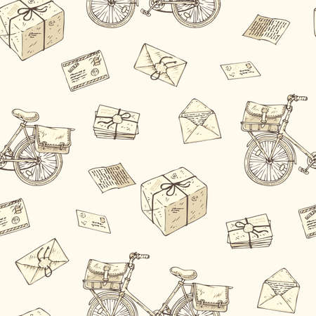 Postal Service Seamless Patternのイラスト素材