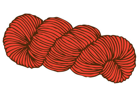 Red Hank of Yarn isolated on white background.のイラスト素材