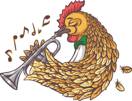 Rooster with Trumpetのイラスト素材
