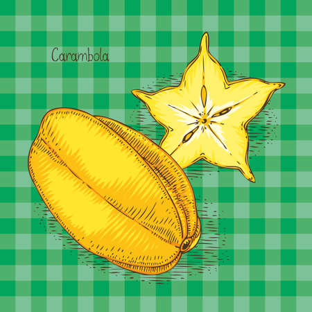 Ripe Yellow Carambolaのイラスト素材