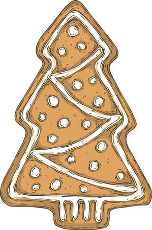 Gingerbread Tree Isolated on a Whiteのイラスト素材