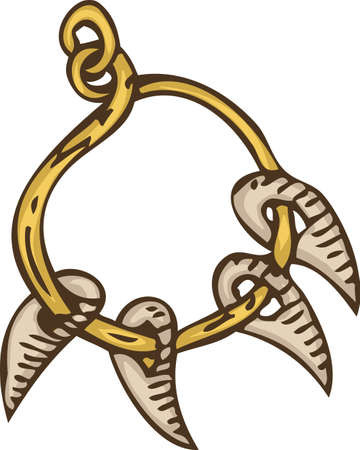 Magic Amulet or Necklace with Teethのイラスト素材