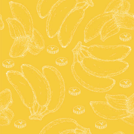 Yellow SeamlessPattern with Bananaのイラスト素材