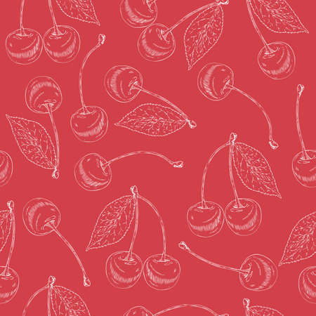 Seamless Pattern with Cherry