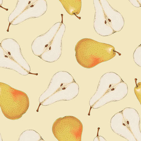 Seamless Pattern. Ripe Pearsの写真素材