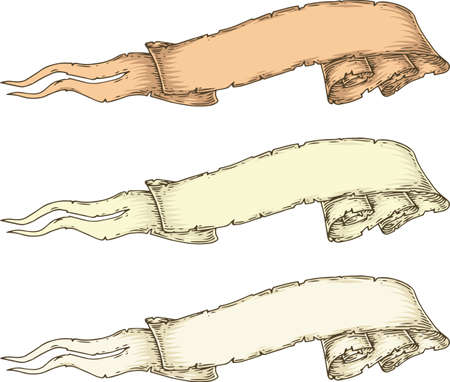 Retro Blank Heraldic Ribbon Collectionのイラスト素材