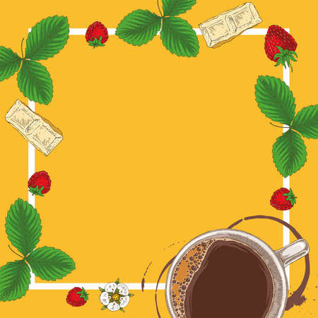 Menu Template with Coffee and Berriesのイラスト素材