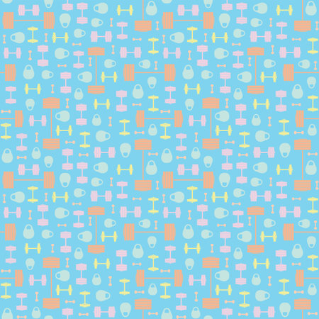 Weightlifting Seamless Patternのイラスト素材