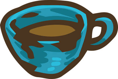 Blue Cup with Tea or Coffeeのイラスト素材