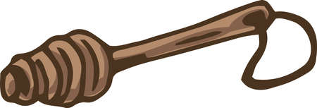 Wooden Honey Spoonのイラスト素材