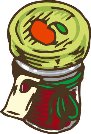 Apple Jam in a Jarのイラスト素材