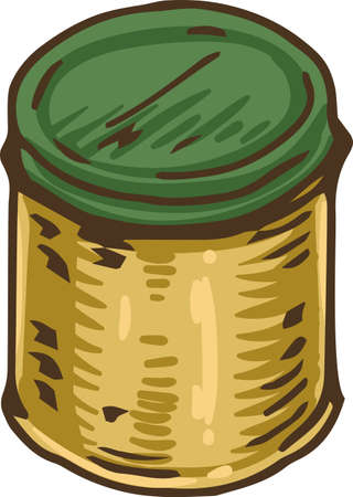 Green and Gold Tin Boxのイラスト素材