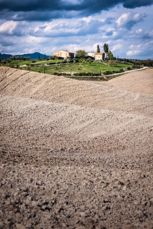 View of scenic Tuscany landscape , Chianti region, Tuscany, Italyの写真素材
