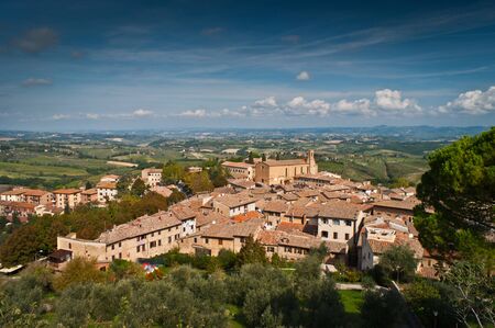 Scenic Tuscany landscape .View from San Gimignano.の写真素材