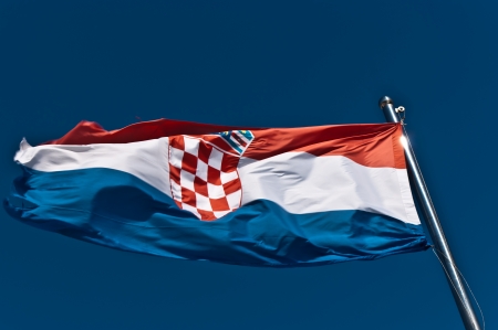 Flag of Croatia on a wind の写真素材