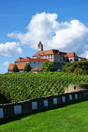 Summer landscape  with castle  Riegersburg, Steiermark, Austria のeditorial素材