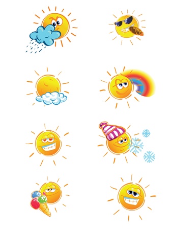 Vector illustration of smiling sun set  のイラスト素材