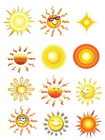 Vector illustration of smiling sun set  のイラスト素材