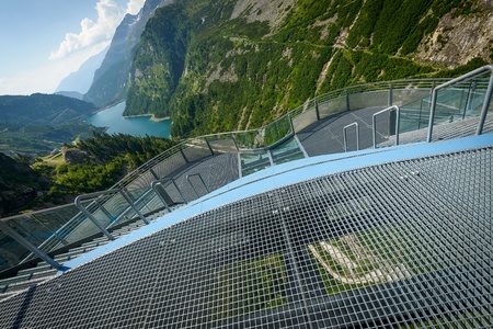 View from Kaprun dam wall-the highest power plant in Austria の写真素材