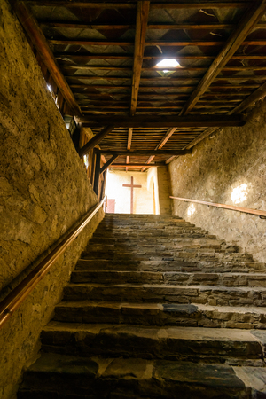 Stony stairs to the cross の写真素材