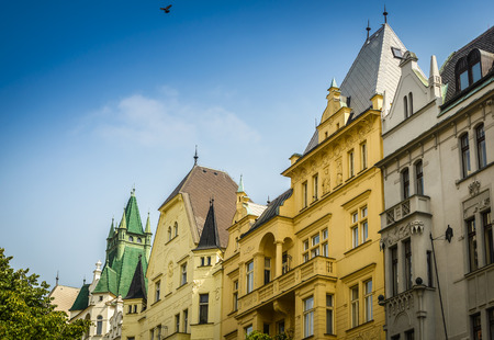 Beautiful architecture by Parizska Street in Prague,Czech Republic 