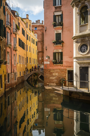 VENICE,ITALY-SEPT,10,2014: View on the canal at sunny,summer day in Venice,Italyのeditorial素材