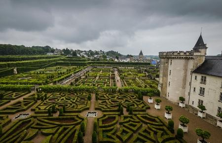 Garden of the castle of Villandry, Franceのeditorial素材