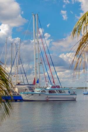 Small yachts in a tropical bay in sunny day.の写真素材