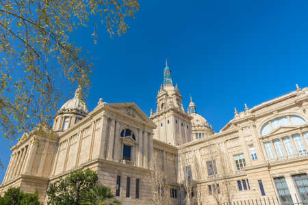 National Palace on Montjuic hill in Barcelona in Spain.のeditorial素材
