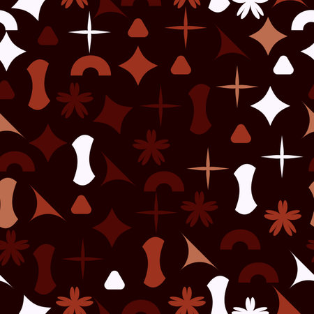 Hand drawn minimal abstract geometric shapes seamless pattern. Fashionable template for design. Nordic neutral print vector illustration for rug.のイラスト素材